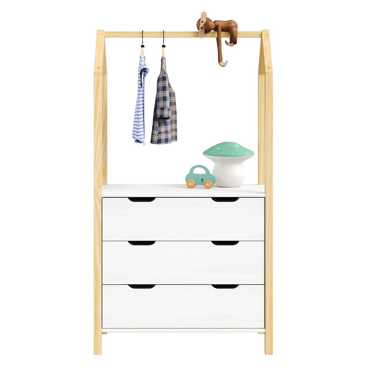 KOMMODE AMIRA natur/weiß - Naturfarben/Weiß, Holz (83/152/41cm) - IDIMEX
