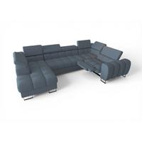 WOHNLANDSCHAFT Bastien Relax - Blau, Holzwerkstoff/Textil (198/95/350cm) - Fun Möbel
