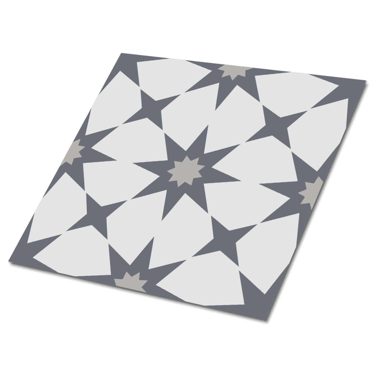 FLIESENAUFKLEBER 9 Stück 30x30 cm selbstklebend Sterne - Grau, Textil (30/1.6/30cm) - TULUP