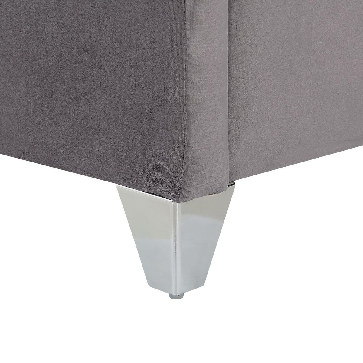 POLSTERBETT 160/200cm Grau Lubbon - Grau, Textil (160/200cm) - Beliani
