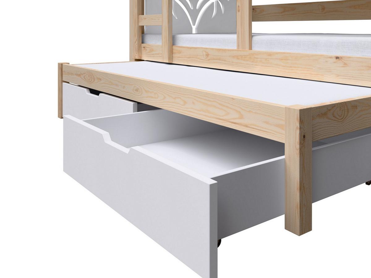 ETAGENBETT LEONE mit Bettkasten 80x180 cm Kieferfarben - Weiß/Kieferfarben, Holz (80/180cm) - MASSENO