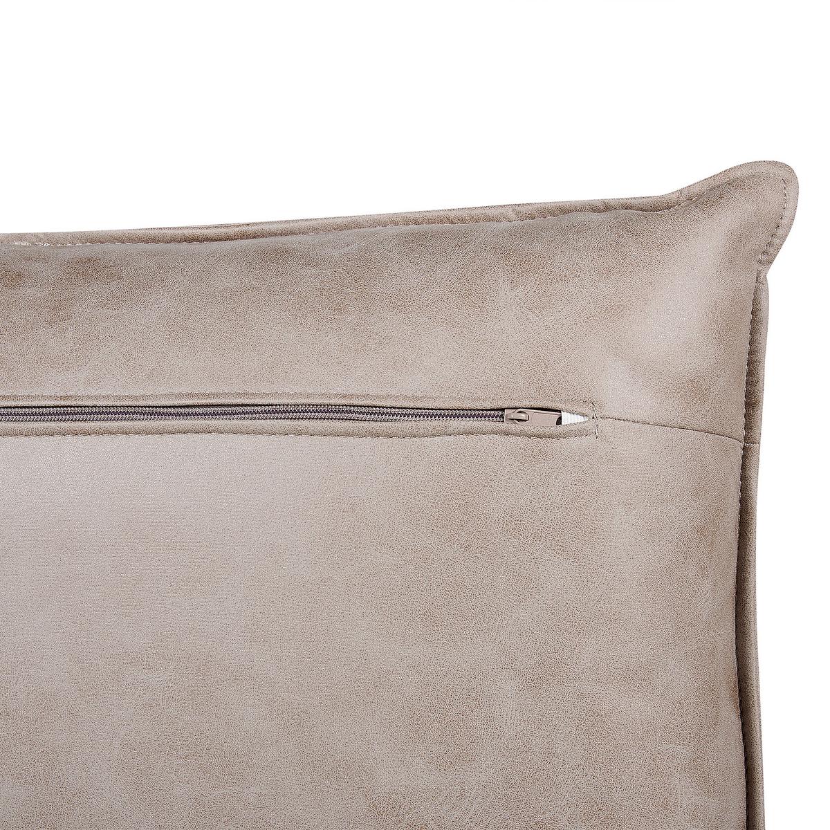 3-SITZER-ECKSOFA Kunstwildleder hellbraun rechtsseitig Gallo - Schwarz/Braun, Kunststoff/Textil (280/160cm) - Beliani