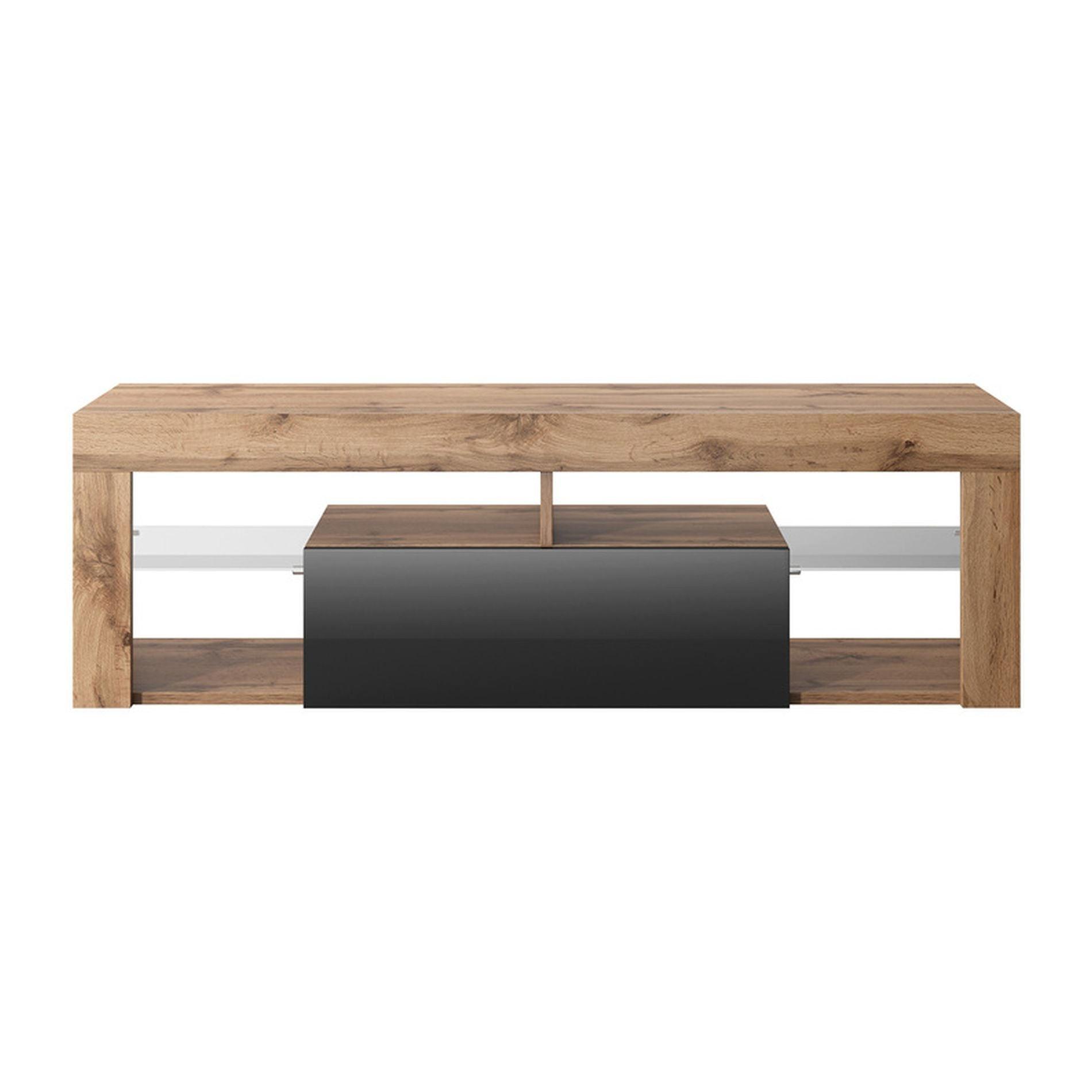 TV-HÄNGEBOARD Bianko Eiche / Schwarz 140 cm - Eichefarben/Schwarz, Holzwerkstoff (140/50.5/35cm) - Selsey