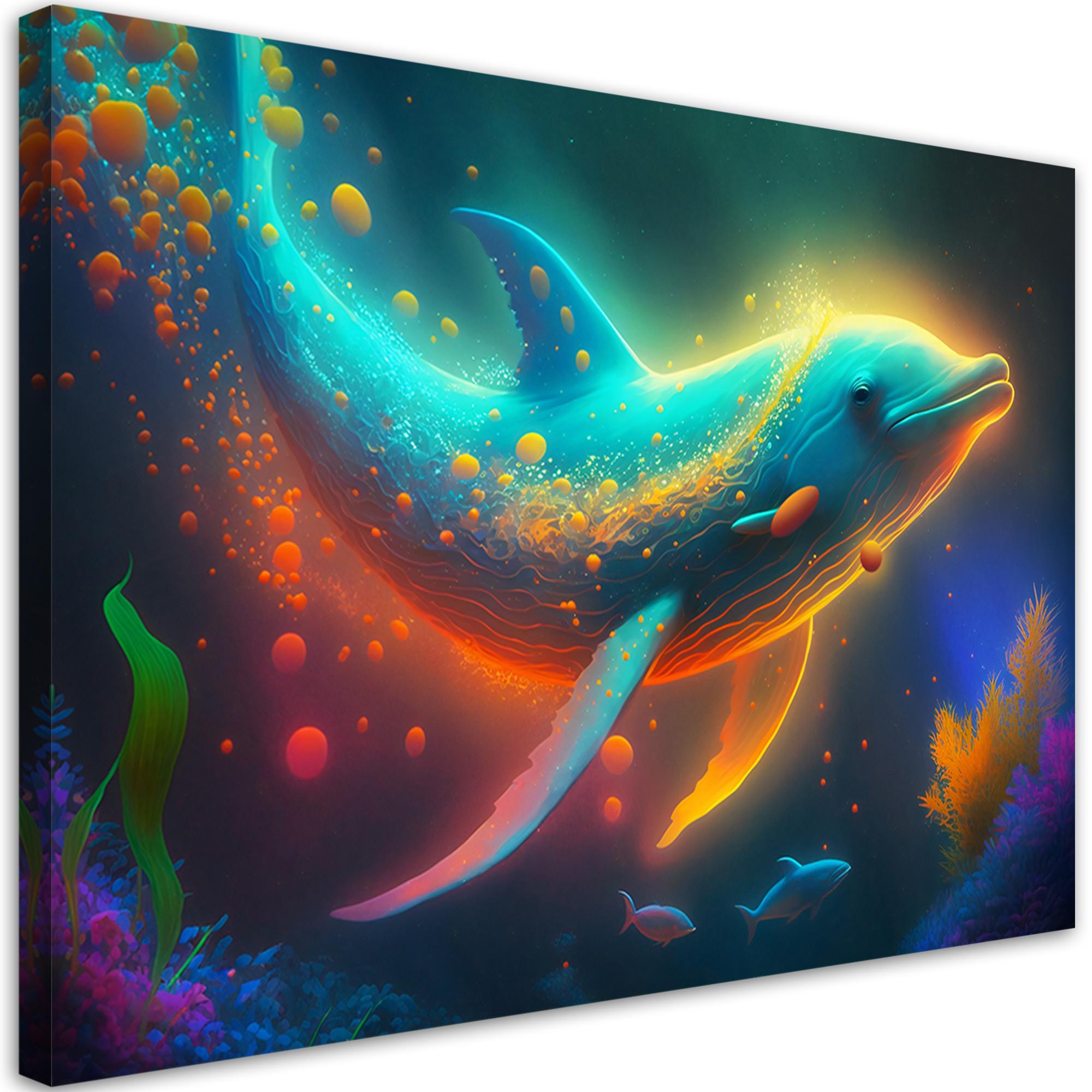 WANDBILD neon wal abstraktion - Multicolor, Textil (60/40cm) - Feeby