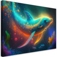 WANDBILD neon wal abstraktion - Multicolor, Textil (60/40cm) - Feeby