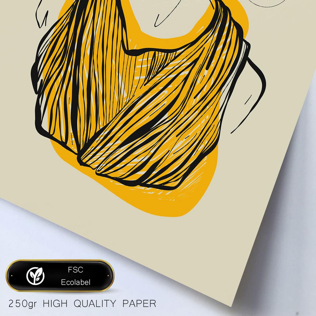 POSTER Set Mit 6 In Schwarzer Tinte Profile Von Der Griechischen Mythologie Inspirierte Drucke Für Innenarchitektur A3 & A4 Rahmen Aus Hellem Holz - Beige, Papier (29/3cm) - Nacnic