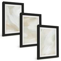 BILDER SET 3er Set - 20x30 cm Schwarzer Rahmen - Minimalismus der Farbstruktur - Schwarz, Kunststoff (20/30cm) - TULUP