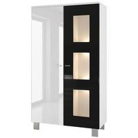 VITRINE Denjo Tür in Schwarz Hochglanz - Schwarz Hochglanz, Holzwerkstoff (71/129/35cm) - Vladon
