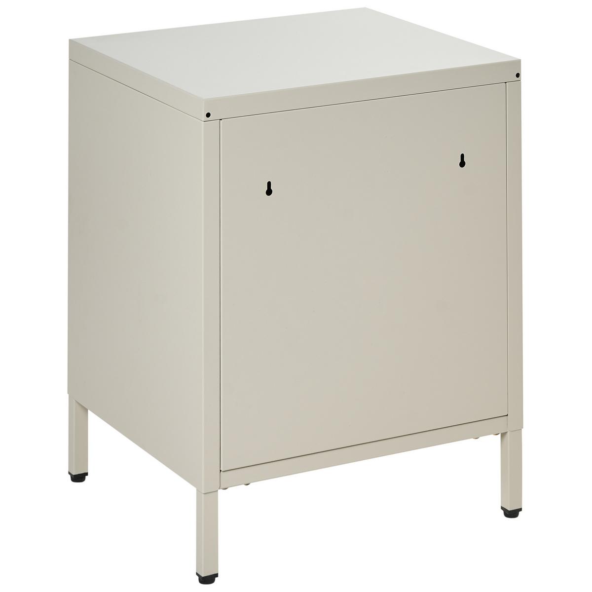 NACHTTISCH mit 2 Schubladen Metall Hellbeige Malavi - Beige, Metall (40/43/55cm) - Beliani
