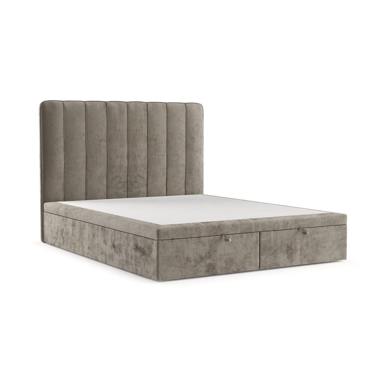 POLSTERBETT Vienna mit Stauraum 180/200 cm Beige im Lotta Stoff - Beige/Schwarz, Holz/Holzwerkstoff (180/200cm) - AltaBeds