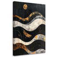 LEINWANDBILD Abstraktion 70x100cm - Schwarz, Textil (70/100cm) - Feeby