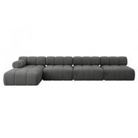 ECKSOFA modulares Sofa Razon-L3 - 380x160x70 cm Dunkelgrau Velours - Dunkelgrau, Holzwerkstoff/Textil (380/160cm) - ALTDECOR