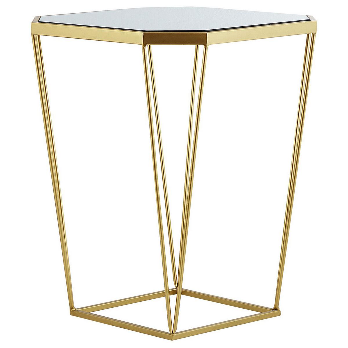 BEISTELLTISCH 2er-Set Achteckig Gold Sierra - Goldfarben, Glas (26/45/50cm) - Beliani