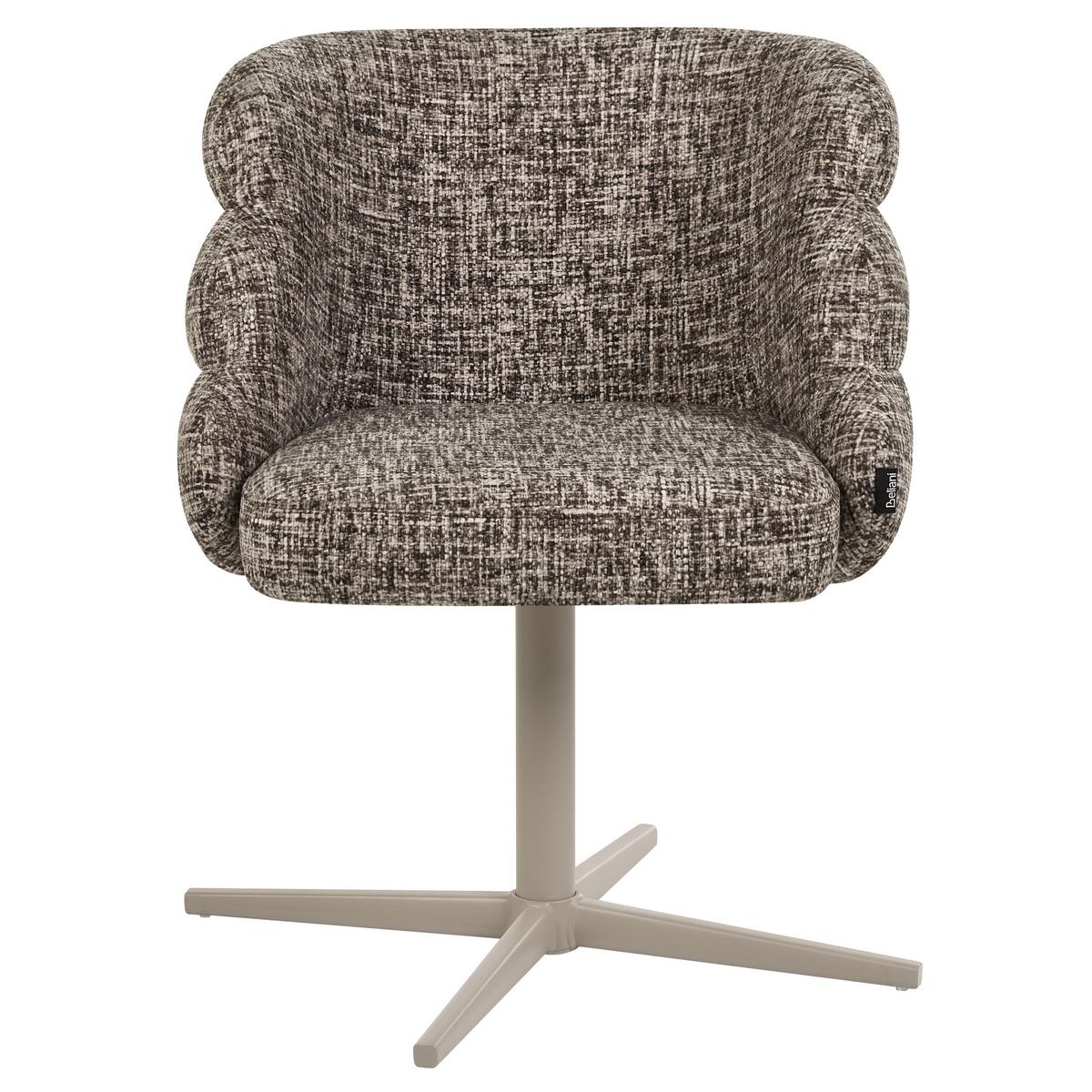 ESSZIMMERSTUHL drehbar Stoff Taupe Youngstown - Taupe, Textil/Metall (59/78/63cm) - Beliani