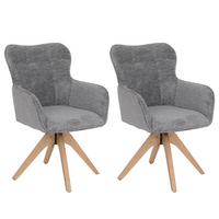 ESSZIMMERSTUHL Grau 2er-Set - Grau, Textil (62/92/68cm) - MCW