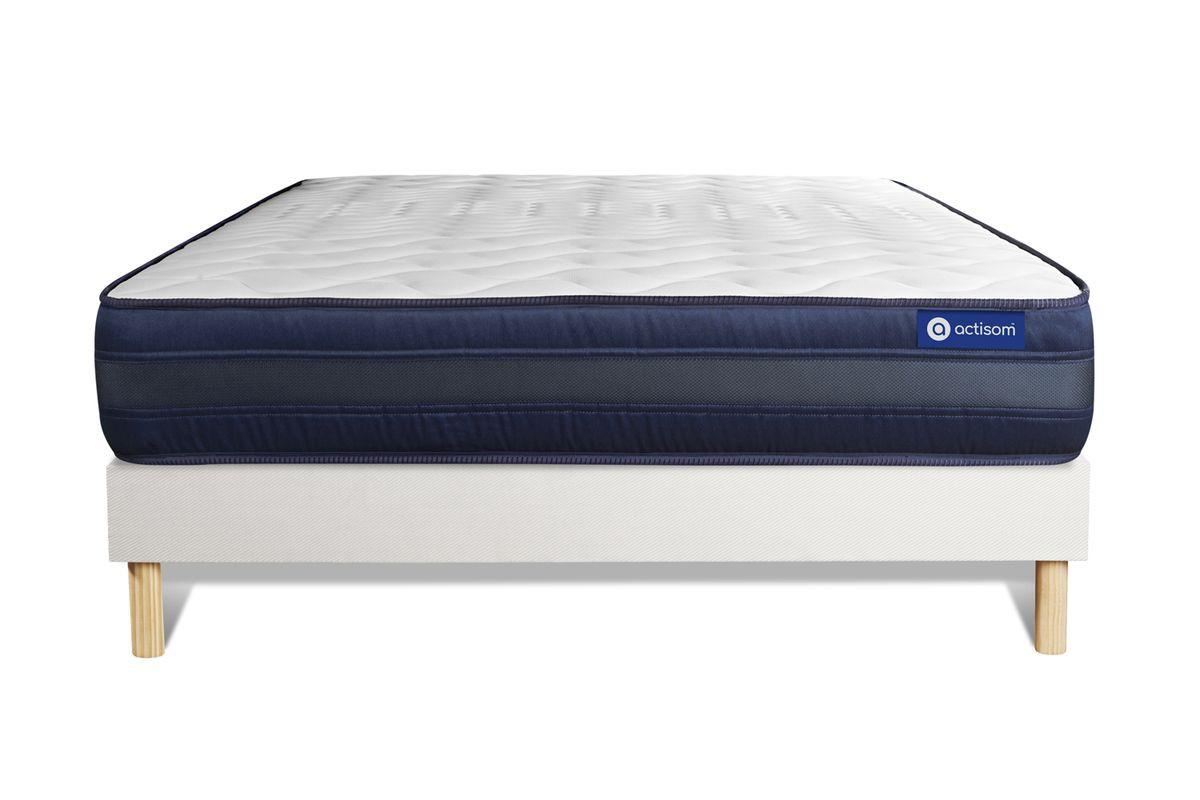 BETT Actiflex tech Taschenfederkern und Memory-Schaum 160 x 200 cm h4 - Kit Bettgestell Weiß - Beige/Weiß, Karton/Holz (160/200cm) - ACTISOM