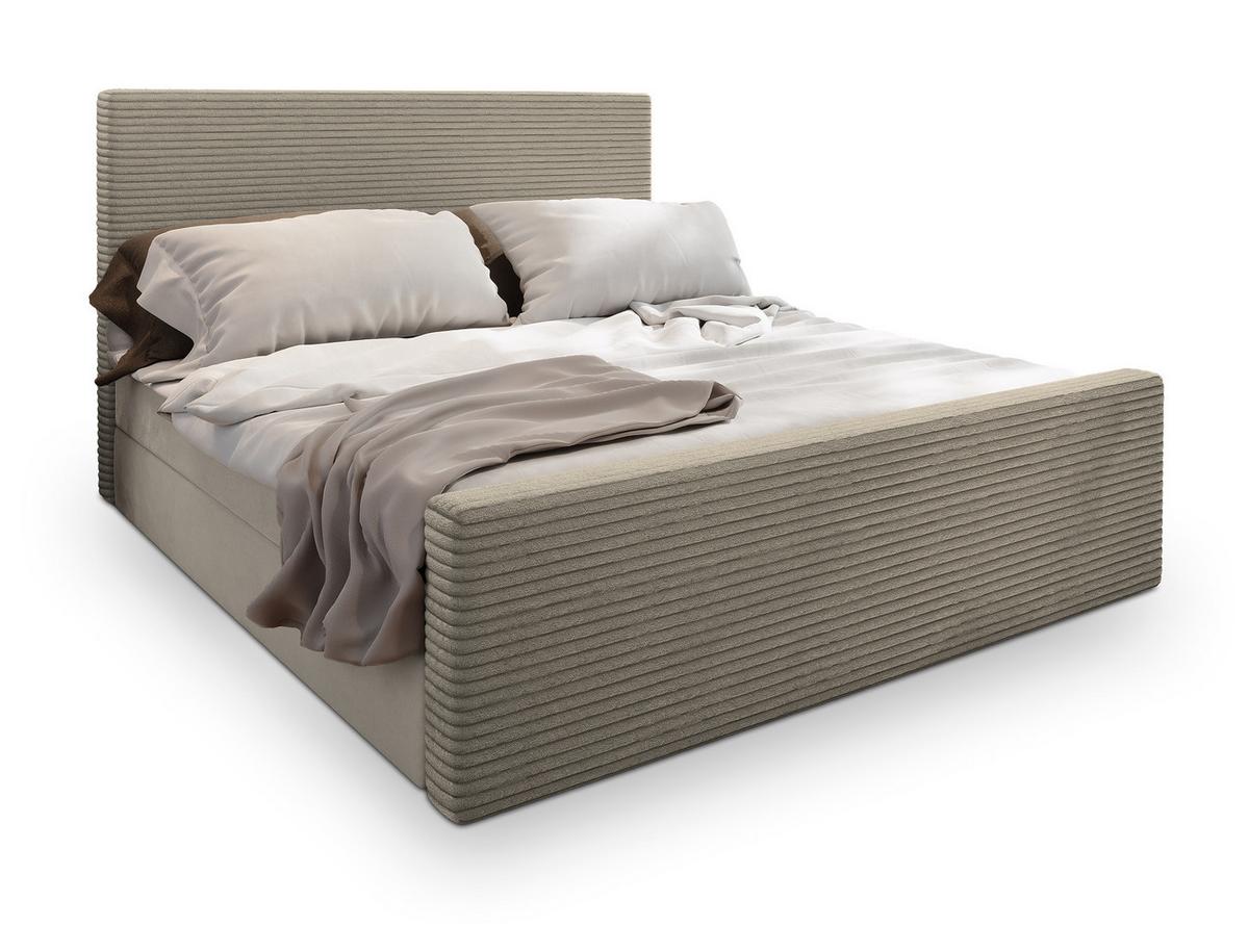 BOXBETT ALORIA 140x200 cm mit Matratze und Topper - Beige - Beige, Holz (140/200cm) - MASSENO