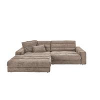 ECKSOFA LANA SOFA Taupe Cord - Taupe/Schwarz, Textil (296/205cm) - KAWOLA