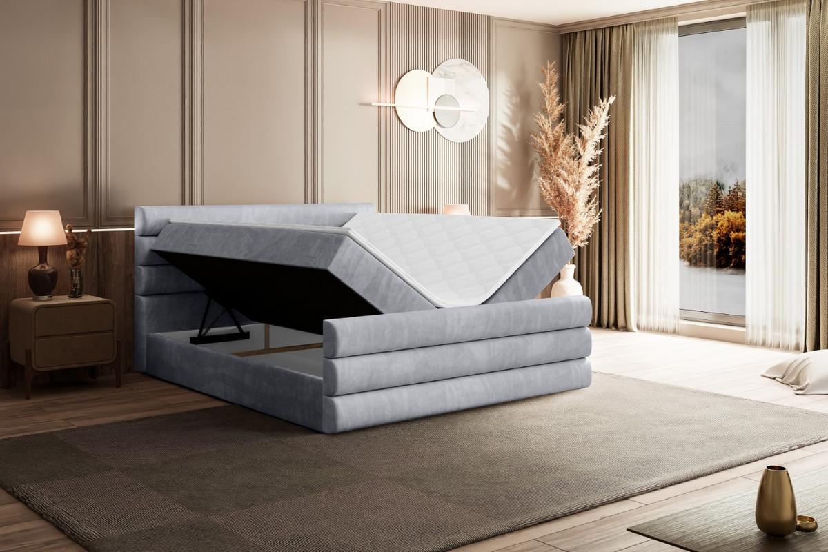 BOXBETT CELESTIA-Z - 180x200 cm - H3 - Hellgrau - Hellgrau, Holzwerkstoff (180/200cm) - ALTDECOR