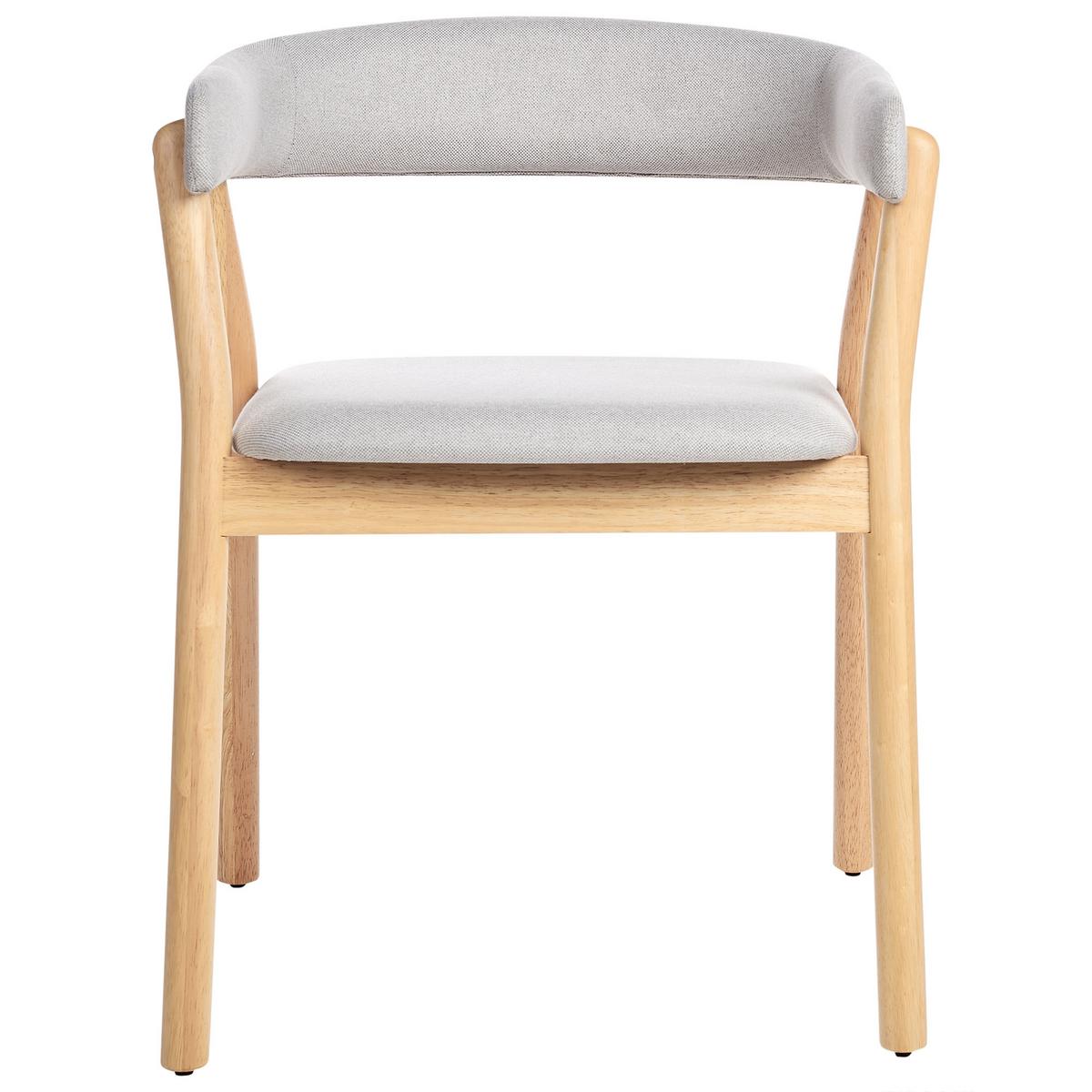 ESSZIMMERSTUHL 2er-Set Hellgrau Mylo - Hellgrau/Braun, Textil (58/77/56cm) - Beliani