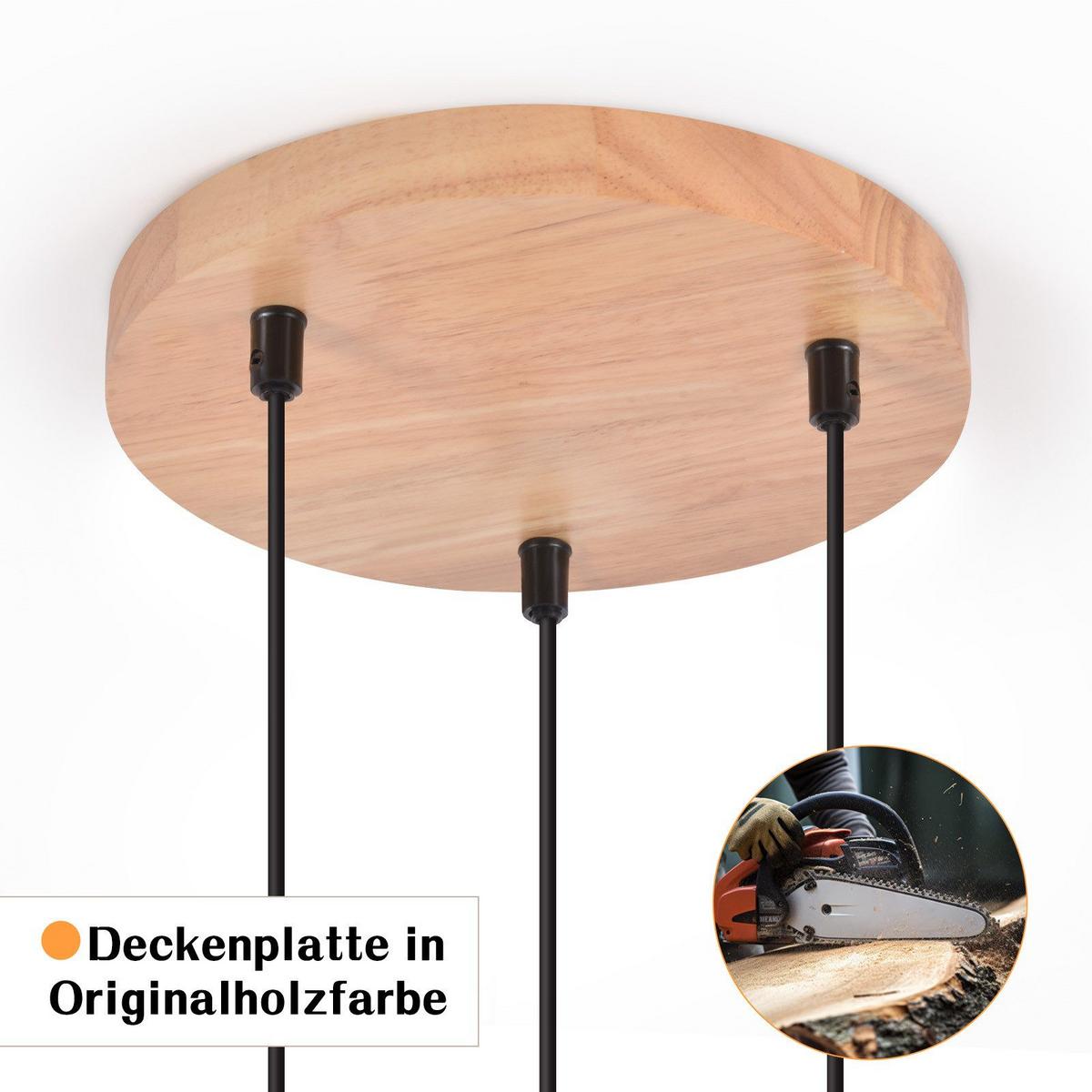 HÄNGELEUCHTE Jyxf 22/12/146.5 cm - Dunkelgrau/Braun, Metall (22/12/146.5cm) - ZMH