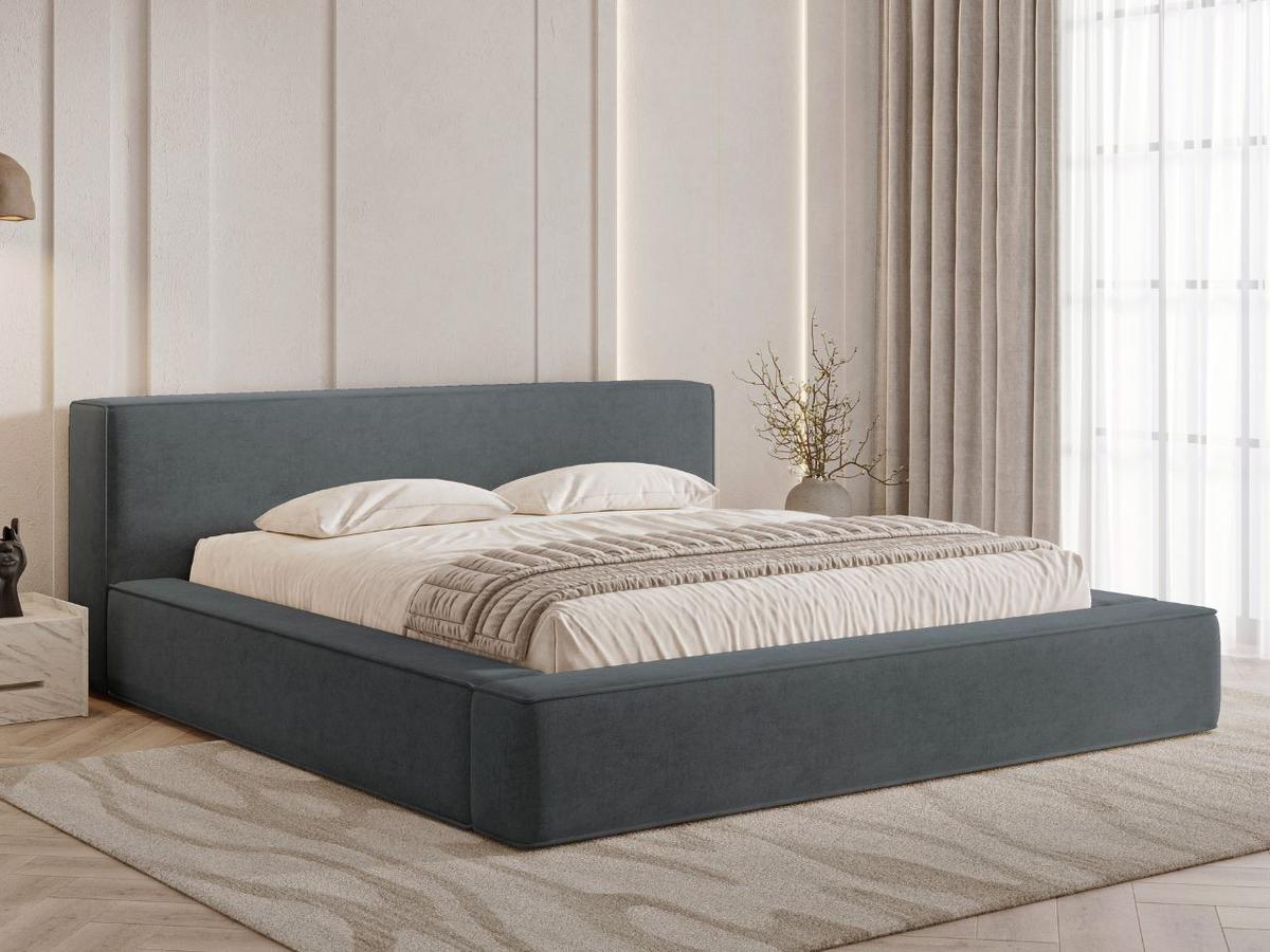 POLSTERBETT Mali 120x200 Dunkelgrau - Dunkelgrau, Textil (120/200cm) - Graingold