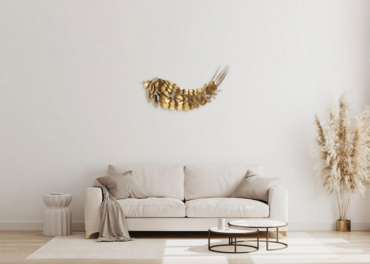 WANDDEKO Gold 70/34 cm - Goldfarben, Metall (2.42/34/10cm) - KUNSTLOFT