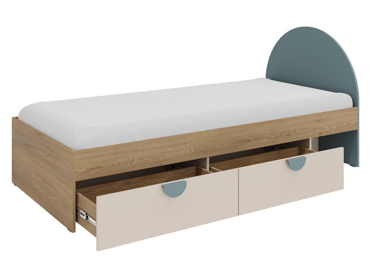 JUGENDBETT Lexi 13 L / P - Eichefarben/Rosa, Holzwerkstoff/Kunststoff (90/200cm) - MIRJAN24