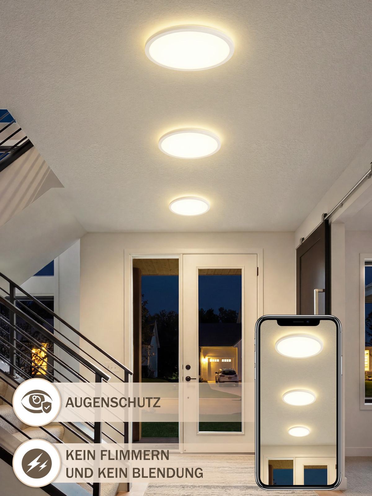 LED DECKENLEUCHTE Lyvyn 29.3/29.3/3 cm - Weiß, Kunststoff (29.3/29.3/3cm) - ZMH
