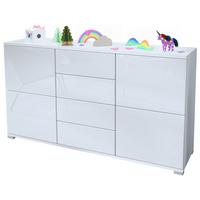 SIDEBOARD Rova Weiß Hochglanz - Weiß Hochglanz, Holzwerkstoff (138.5/75.5/35cm) - Vladon
