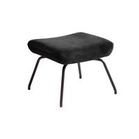 HOCKER LOTTE Schwarz Velvet - Schwarz, Textil/Metall (57/44/52cm) - KAWOLA