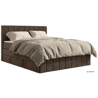 BOXSPRINGBETT ALVER KING DUO 180/200 - Braun Velvet - Topper T25 - H3 - Schwarz/Braun, Kunststoff/Textil (180/200cm) - MKS