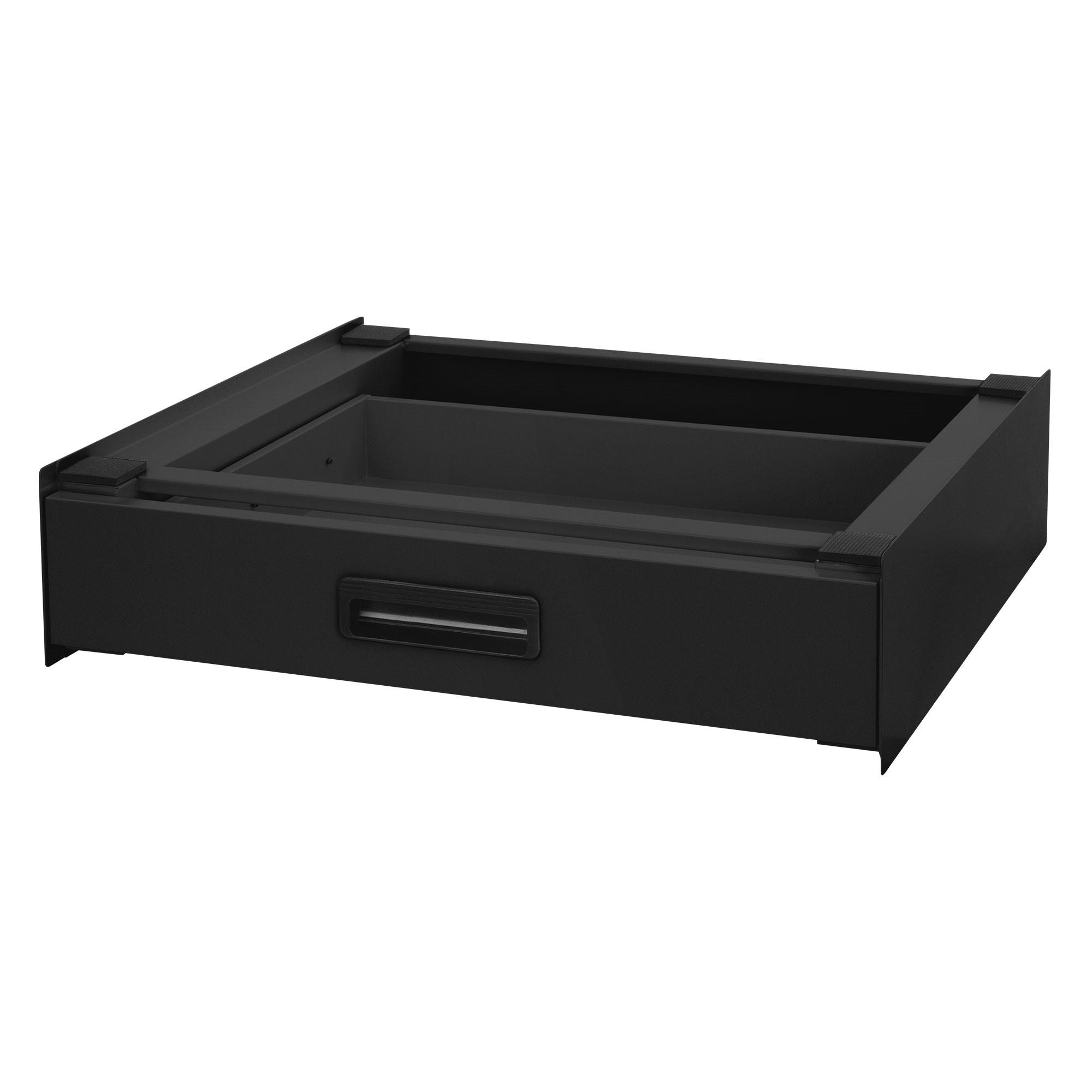 VERBINDUNGSRAHMEN mit ausziehbarer Schublade 60x55 cm Schwarz aus Stahl - Schwarz, Metall (54/15/60.5cm) - ML-DESIGN