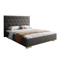 POLSTERBETT IZOLDA mit hohem Kopfteil 140x200 cm Royal Velvet 185 - Graphitfarben, Textil - Lookway