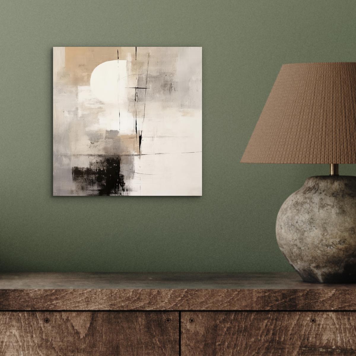 METALLBILD Abstrakt - Kunst - Grau 20x20 cm - Hellgrau, Metall (20/20cm) - MuchoWow