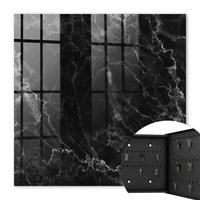 SCHLÜSSELBOX Schwarz 30x30 cm- Türöffnung nach rechts - Marmormuster - Schwarz, Metall (30/30/5cm) - TULUP