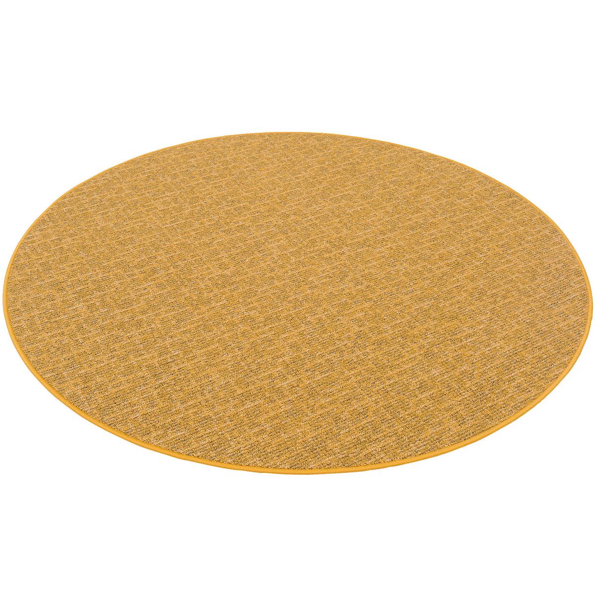 SCHLINGEN DESIGNER TEPPICH NIVA RUND - Currygelb, Textil (200/200cm) - Snapstyle