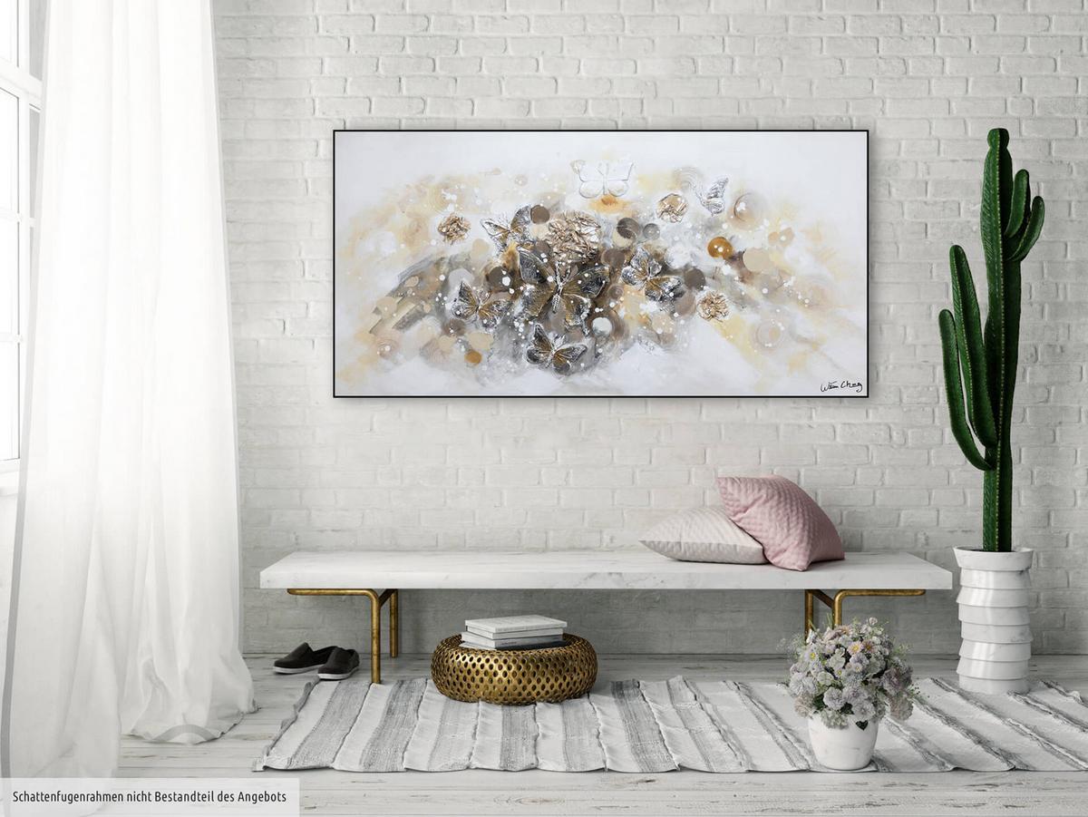 ACRYLBILD HANDGEMALT 120/60 cm - Braun/Grau, Holz/Textil (120/60cm) - KUNSTLOFT