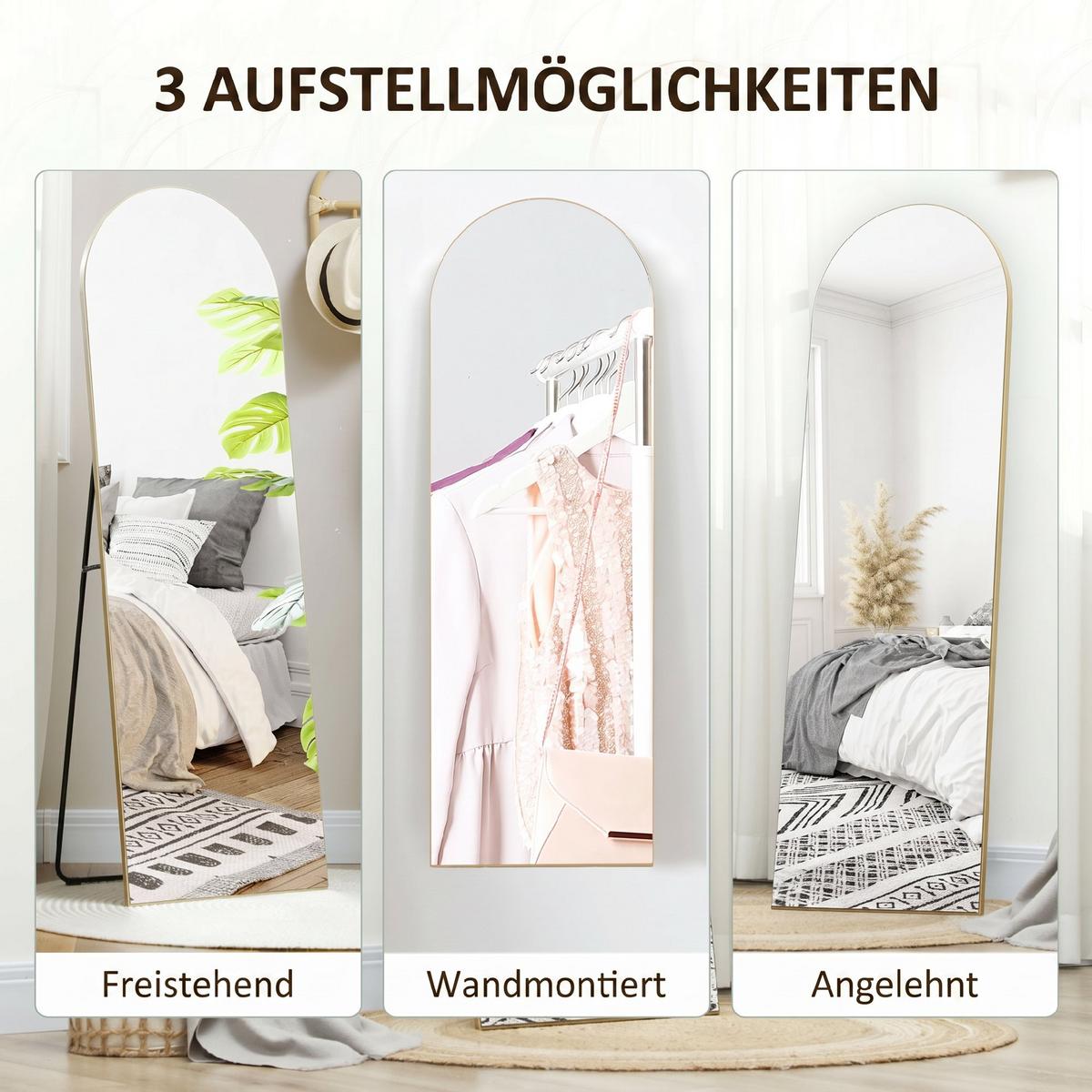 GANZKÖRPERSPIEGEL MDF Glas Gold - Goldfarben, Glas (3.6/150/50cm) - HOMCOM