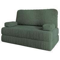 BETTSOFA KESTE aus Schaumstoff Bucle-Stoff Grün Schlaffunktion - Grün, Textil (140/86/60cm) - MASSENO