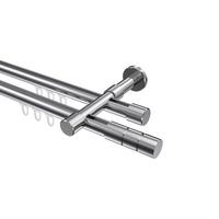 GARDINENSTANGE INNENLAUF Prestige Elanto 280 cm (geteilt in 2 x 140 cm), 2-läufig, 20 mm Ø Chrom - Chromfarben, Metall (280cm) - INTERDECO