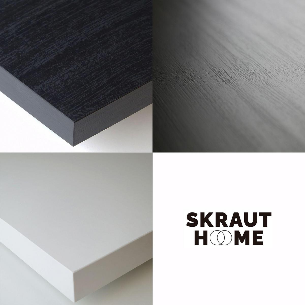 KOMMODE mit Schubladen, Sideboard Schrank, weiß und schwarz, 114/35/75cm - Weiß, Holzwerkstoff (114/75/35cm) - Skraut Home