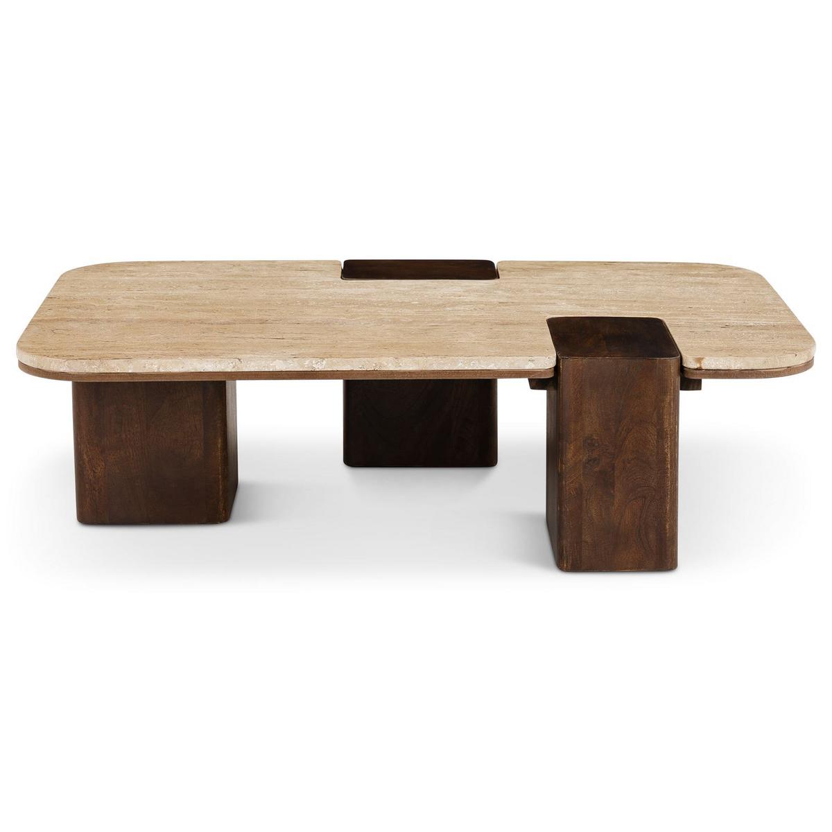 COUCHTISCH SURAT braun/beige - Beige/Braun, Holz/Naturmaterialen (60/100/27cm) - IDIMEX