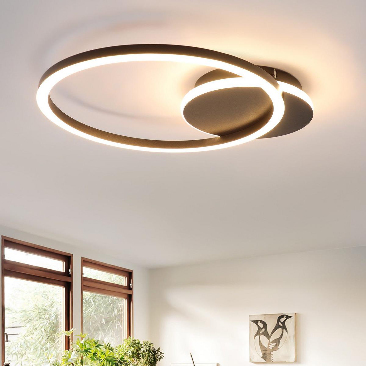 LED-DECKENLEUCHTE Majewski 30/35/5cm - Schwarz, Metall (35/30/5cm) - Nettlife