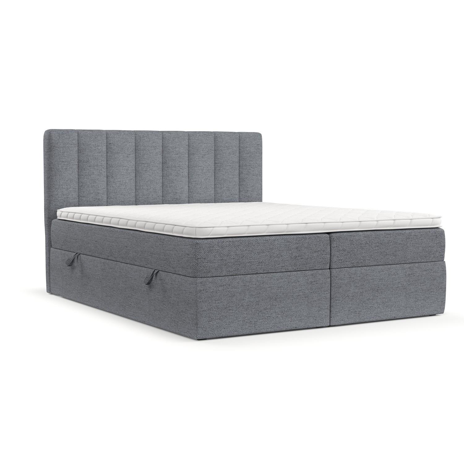 BOXBETT Bari 160/200 cm Grau im Neve Stoff - Grau, Holz/Holzwerkstoff (160/200cm) - AltaBeds
