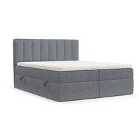 BOXBETT Bari 160/200 cm Grau im Neve Stoff - Grau, Holz/Holzwerkstoff (160/200cm) - AltaBeds