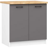 UNTERSCHRANK Weiß, Graphit Grau 85/80/46 - Weiß/Grau, Holzwerkstoff (80/85/46cm) - RAUMHIRSCH FURNITURE