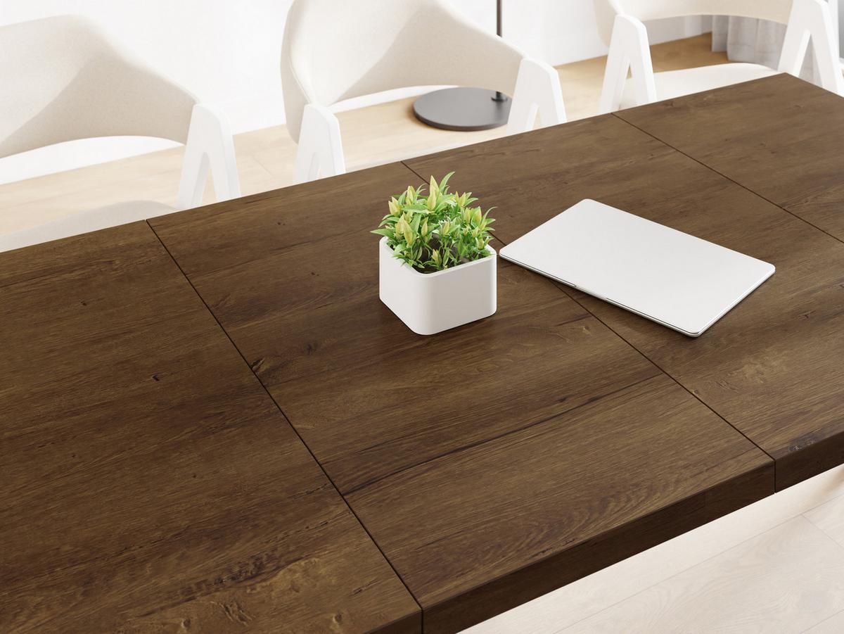 ESSTISCH Quadro quadratischer ausziehbarer, Lefkas Eiche 100-150/100/76 cm - Alteiche/Weiß, Holz/Holzwerkstoff (100/150/76cm) - WFL GROUP