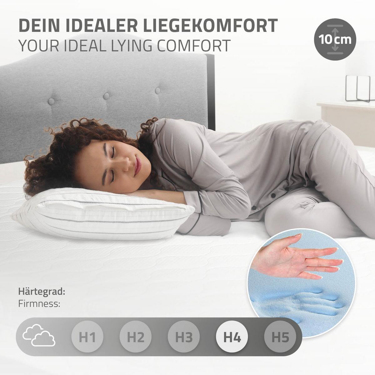 POLSTERBETT 90x200 cm Grau Bettgestell mit Matratze und Lattenrost - Beige/Grau, Holz/Textil (90/200cm) - ML-DESIGN