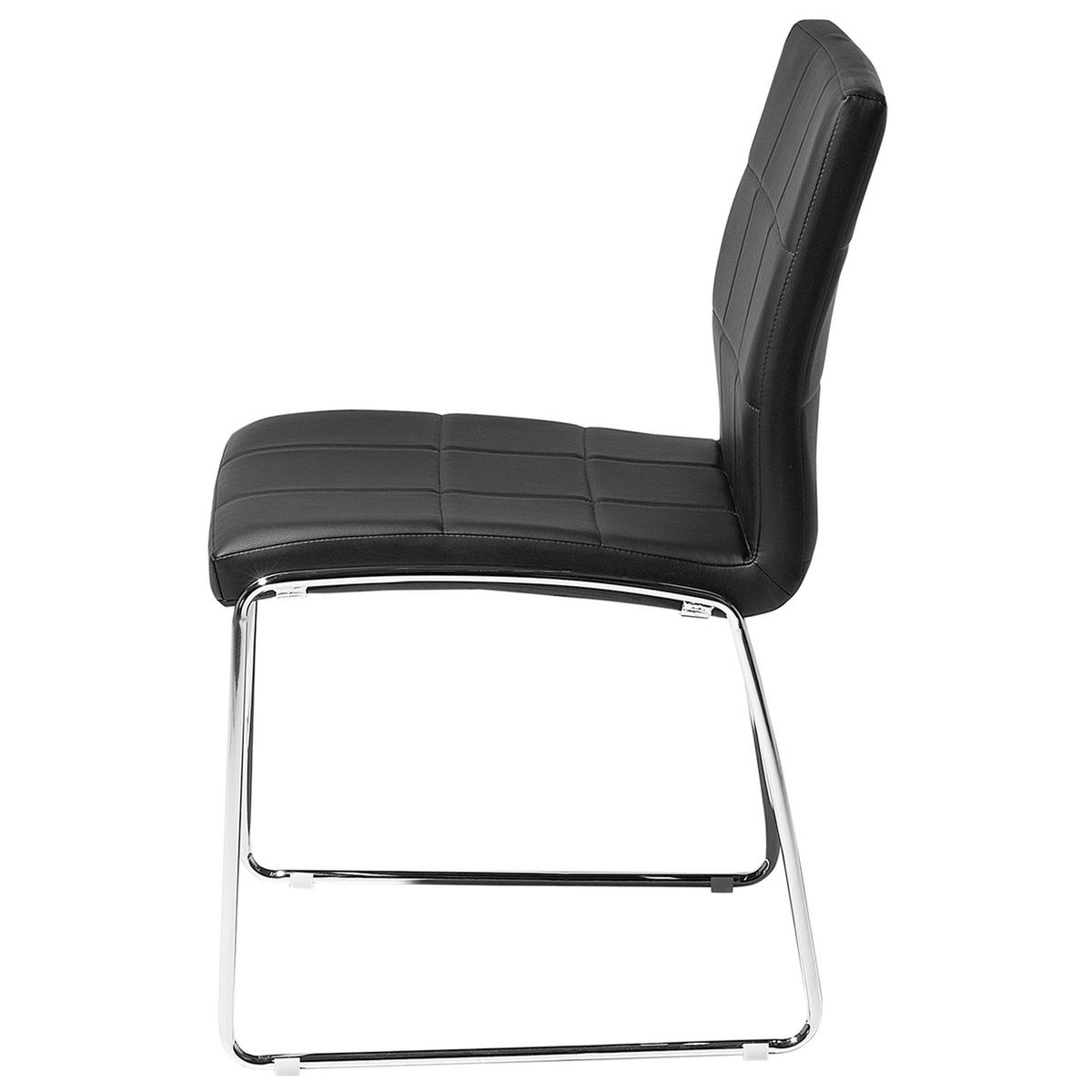 ESSZIMMERSTUHL 2er-Set Kunstleder Schwarz Kiron - Schwarz, Textil/Metall (50/84/54cm) - Beliani